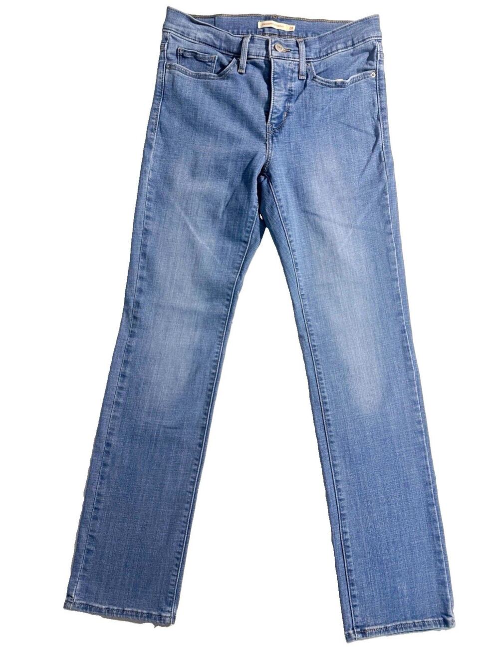 Levi’s 314 Shaping Straight Jeans Womens 28 Blue Stretch Denim Mid Rise